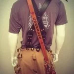 X Back Firefighter Leather Suspenders