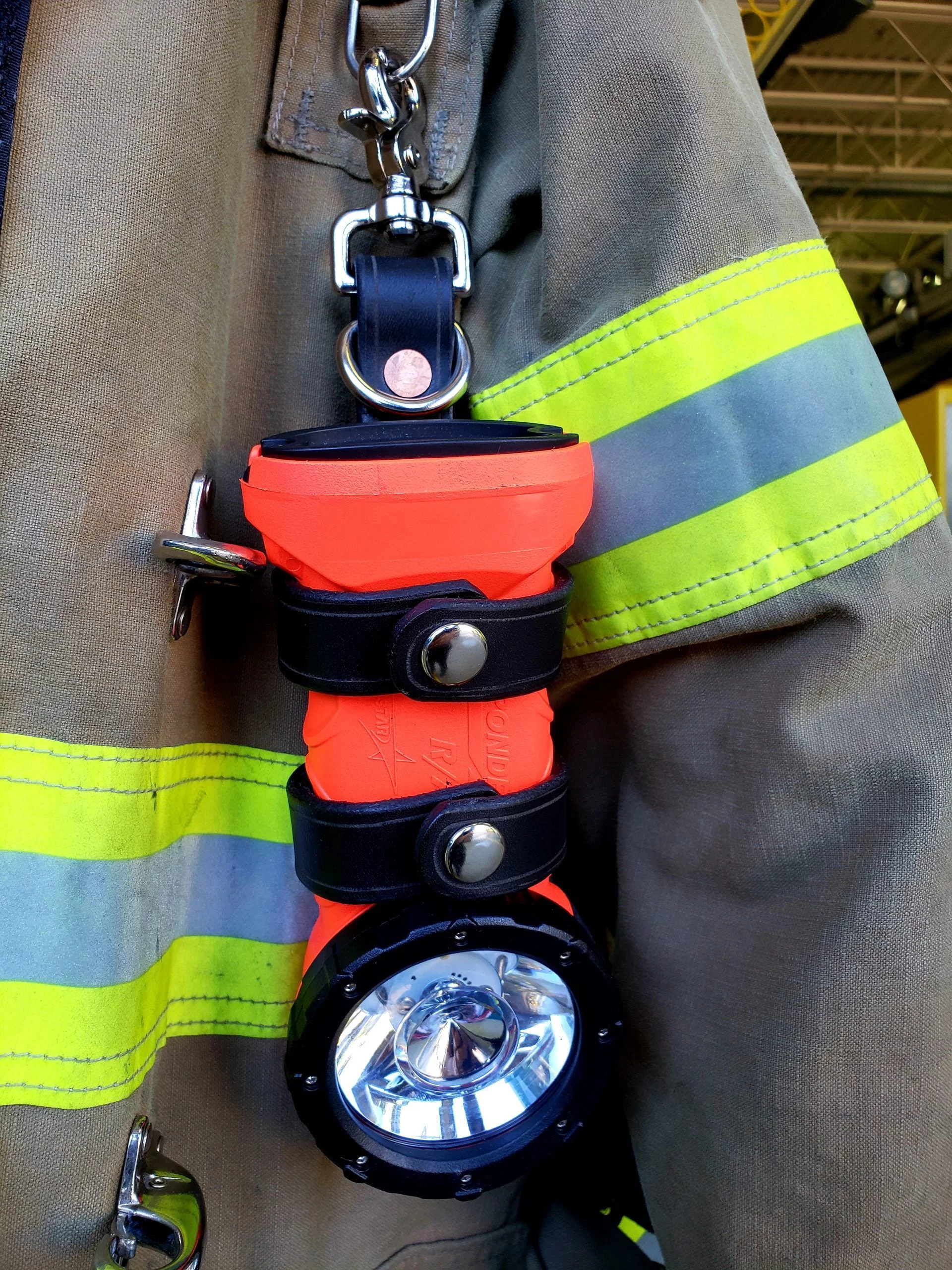 Inverted Flashlight Holder Orange - Ridgeway Leatherworks Inverted Flashlight Holder Orange