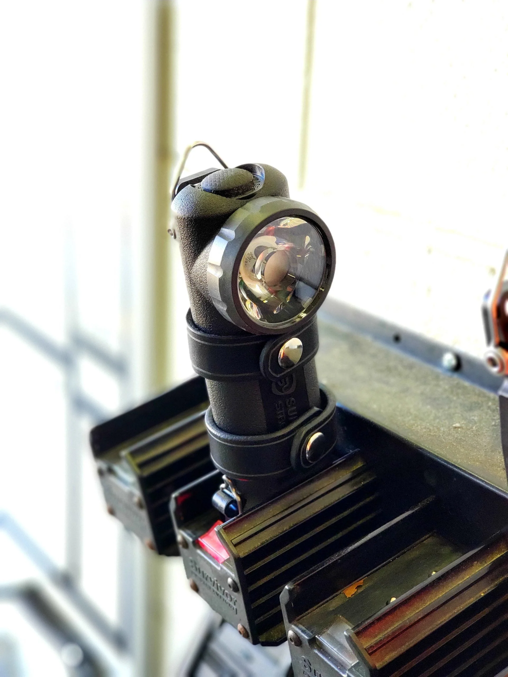 Inverted Flashlight Holder Charging - Ridgeway Leatherworks Inverted Flashlight Holder Charging